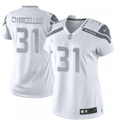 Womens Nike Seattle Seahawks 31 Kam Chancellor Limited White Platinum NFL Jersey