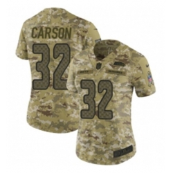 Womens Nike Seattle Seahawks 32 Chris Carson Limited Camo 2018 Salute to Service NFL Jersey
