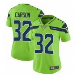 Womens Nike Seattle Seahawks 32 Chris Carson Limited Green Rush Vapor Untouchable NFL Jersey