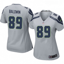 Womens Nike Seattle Seahawks 89 Doug Baldwin Game Grey Alternate NFL Jersey