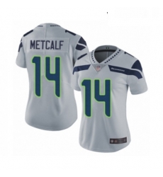 Womens Seattle Seahawks 14 DK Metcalf Grey Alternate Vapor Untouchable Limited Player Football Jersey