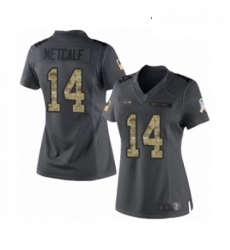 Womens Seattle Seahawks 14 DK Metcalf Limited Black 2016 Salute to Service Football Jersey