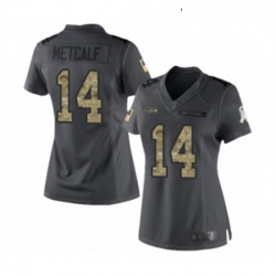 Womens Seattle Seahawks 14 DK Metcalf Limited Black 2016 Salute to Service Football Jersey