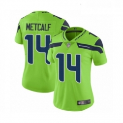 Womens Seattle Seahawks 14 DK Metcalf Limited Green Rush Vapor Untouchable Football Jersey