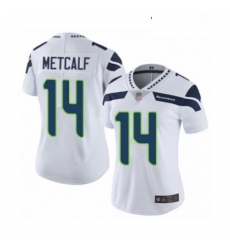 Womens Seattle Seahawks 14 DK Metcalf White Vapor Untouchable Limited Player Football Jersey