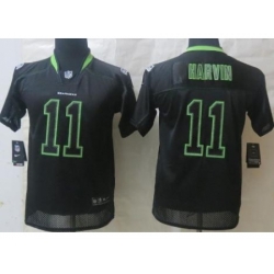 Youth Nike Seattle Seahawks 11 Percy Harvin Lights Out Black Elite NFL Jersey