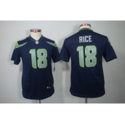 Youth Nike Seattle Seahawks 18# Sidney Rice Blue Color[Youth Limited Jerseys]