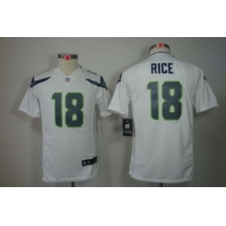 Youth Nike Seattle Seahawks 18# Sidney Rice White Color[Youth Limited Jerseys]