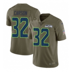 Youth Nike Seattle Seahawks 32 Chris Carson Limited Olive 2017 Salute to Service NFL Jersey