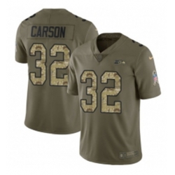 Youth Nike Seattle Seahawks 32 Chris Carson Limited OliveCamo 2017 Salute to Service NFL Jersey