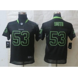 Youth Nike Seattle Seahawks #53 Malcolm Smith Lights Out Black Elite NFL Jersey