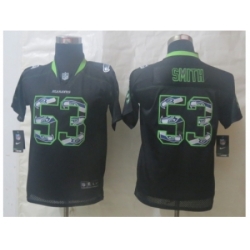 Youth Nike Seattle Seahawks #53 Smith Black Jerseys(Lights Out Stitched)