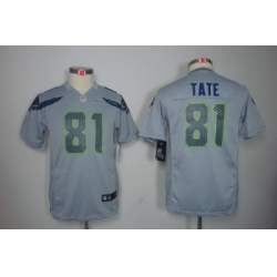Youth Nike Seattle Seahawks #81 Golden Tate Grey Color[Youth Limited Jerseys]