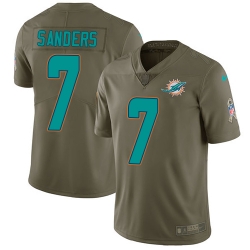 7 Limited Jason Sanders Olive Nike NFL Mens Jersey Miami Dolphins 2017 Salute to Service