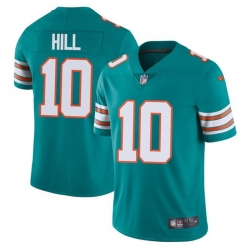 Men Miami Dolphins 10 Tyreek Hill Aqua Color Rush Limited Stitched Football Jersey