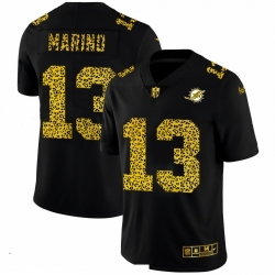 Men Miami Dolphins 13 Dan Marino Men Nike Leopard Print Fashion Vapor Limited NFL Jersey Black