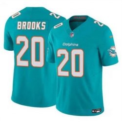 Men Miami Dolphins 20 Jordyn Brooks Aqua 2024 F U S E Vapor Limited Stitched Football Jersey