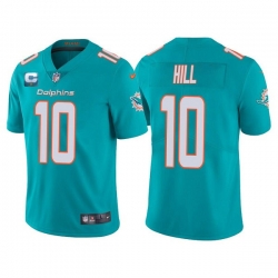 Men Miami Dolphins 2022 #10 Tyreek Hill Aqua With 2-star C Patch Vapor Untouchable Limited Stitched Football Jersey