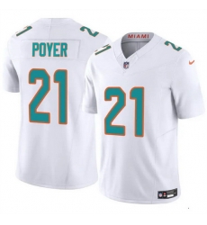 Men Miami Dolphins 21 Jordan Poyer White 2024 F U S E Vapor Limited Stitched Football Jersey