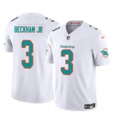 Men Miami Dolphins 3 Odell Beckham Jr White 2023 F U S E Vapor Limited Stitched Football Jersey