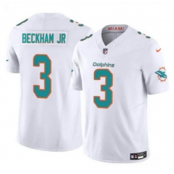 Men Miami Dolphins 3 Odell Beckham Jr White 2023 F U S E Vapor Limited Stitched Football Jersey