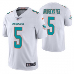 Men Miami Dolphins 5 Teddy Bridgewater White Vapor Untouchable Limited Stitched Football jersey