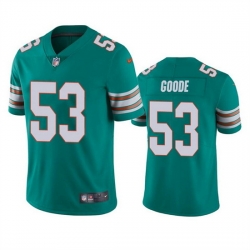 Men Miami Dolphins 53 Cameron Goode Aqua Color Rush Limited Stitched Football Jersey