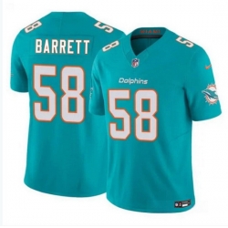 Men Miami Dolphins 58 Shaquil Barrett Aqua 2023 F U S E Vapor Limited Stitched Football Jersey