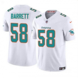 Men Miami Dolphins 58 Shaquil Barrett White 2023 F U S E Vapor Limited Stitched Football Jersey