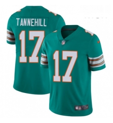 Mens Nike Miami Dolphins 17 Ryan Tannehill Aqua Green Alternate Vapor Untouchable Limited Player NFL Jersey