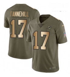 Mens Nike Miami Dolphins 17 Ryan Tannehill Limited OliveGold 2017 Salute to Service NFL Jersey