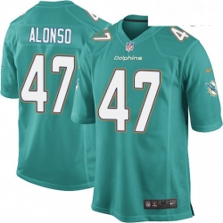Mens Nike Miami Dolphins 47 Kiko Alonso Game Aqua Green Team Color NFL Jersey