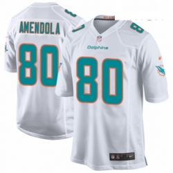 Mens Nike Miami Dolphins 80 Danny Amendola Game White NFL Jersey