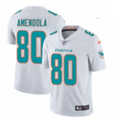 Mens Nike Miami Dolphins 80 Danny Amendola White Vapor Untouchable Limited Player NFL Jersey