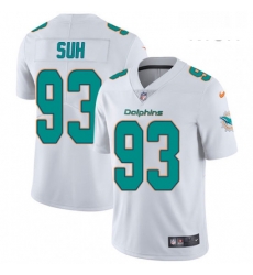 Mens Nike Miami Dolphins 93 Ndamukong Suh White Vapor Untouchable Limited Player NFL Jersey