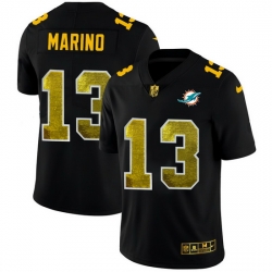 Miami Dolphins 13 Dan Marino Men Black Nike Golden Sequin Vapor Limited NFL Jersey