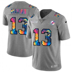 Miami Dolphins 13 Dan Marino Men Nike Multi Color 2020 NFL Crucial Catch NFL Jersey Greyheather