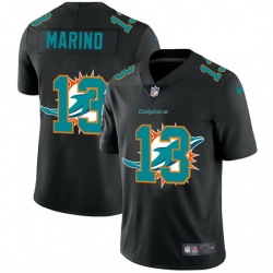 Miami Dolphins 13 Dan Marino Men Nike Team Logo Dual Overlap Limited NFL Jersey Black