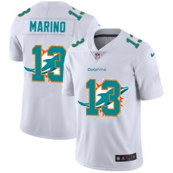 Miami Dolphins 13 Dan Marino White Men Nike Team Logo Dual Overlap Limited NFL Jersey
