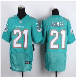 New Miami Dolphins #21 Brent Grimes Aqua Green Team Color Men Stitched NFL New Elite Jersey