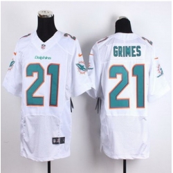 New Miami Dolphins #21 Brent Grimes White Men Stitched NFL New Elite Jersey