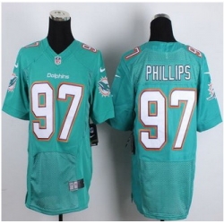 New Miami Dolphins #97 Jordan Phillips Aqua Green Team Color Men Stitched NFL New Elite jersey
