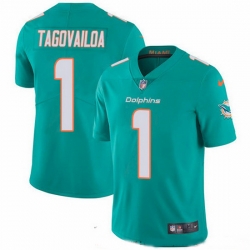 Nike Dolphins 1 Tua Tagovailoa Aqua Green Team Color Men Stitched NFL Vapor Untouchable Limited Jersey