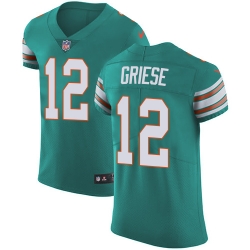 Nike Dolphins #12 Bob Griese Aqua Green Alternate Mens Stitched NFL Vapor Untouchable Elite Jersey
