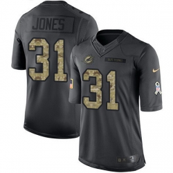 Nike Dolphins 31 Byron Jones Black Men Stitched NFL Limited 2016 Salute to Service Jersey