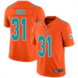 Nike Dolphins 31 Byron Jones Orange Men Stitched NFL Limited Inverted Legend Jersey