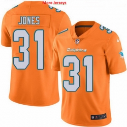 Nike Dolphins 31 Byron Jones Orange Men Stitched NFL Limited Rush Jersey