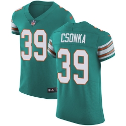 Nike Dolphins #39 Larry Csonka Aqua Green Alternate Mens Stitched NFL Vapor Untouchable Elite Jersey
