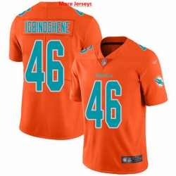 Nike Dolphins 46 Noah Igbinoghene Orange Men Stitched NFL Limited Inverted Legend Jersey
