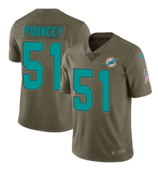 Nike Dolphins #51 Mike Pouncey Olive Mens Stitched NFL Limited 2017 Salute to Service Jersey